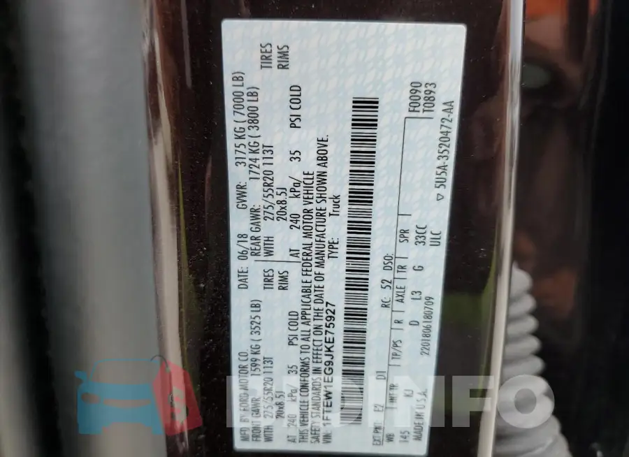 1FTEW1EG9JKE75927 Photo# 13