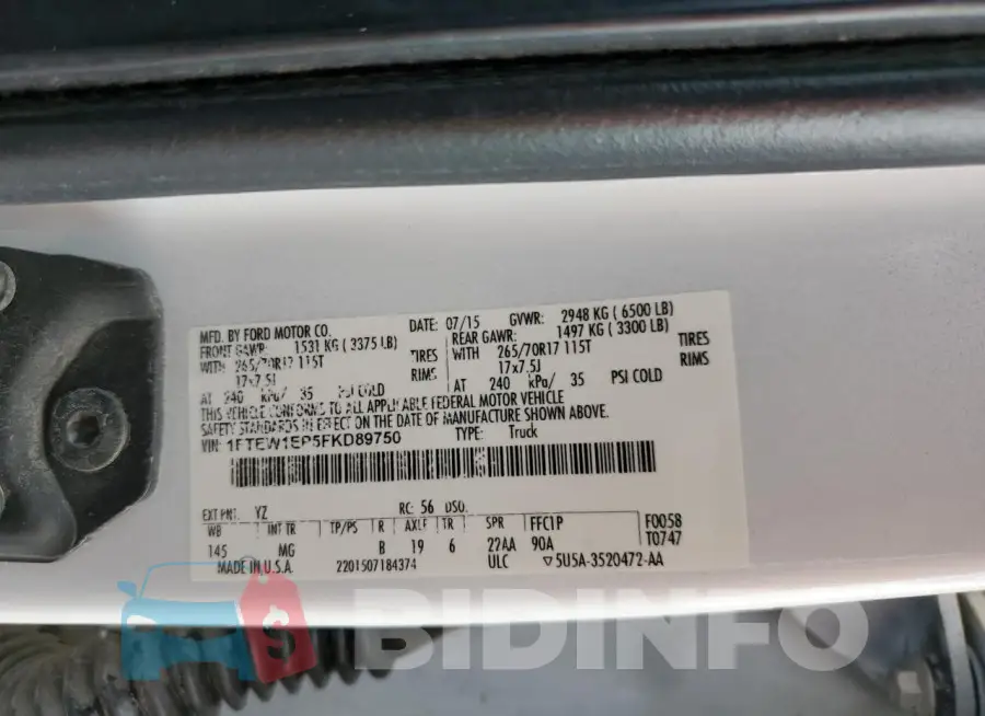 1FTEW1EP5FKD89750 Photo# 12