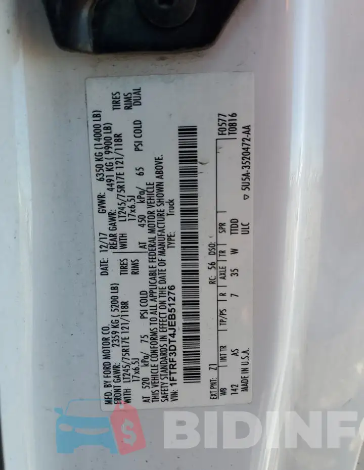 1FTRF3DT4JEB51276 Photo# 12