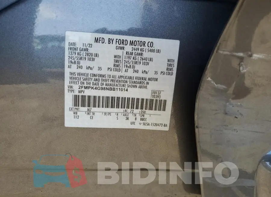 2FMPK4G98NBB11014 Photo# 13