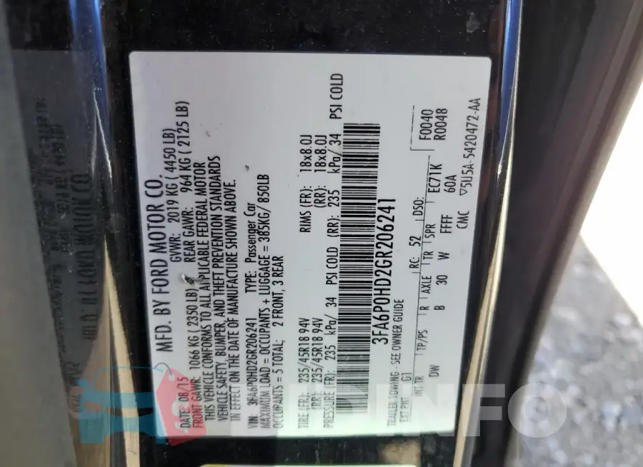 3FA6P0HD2GR206241 Photo# 12