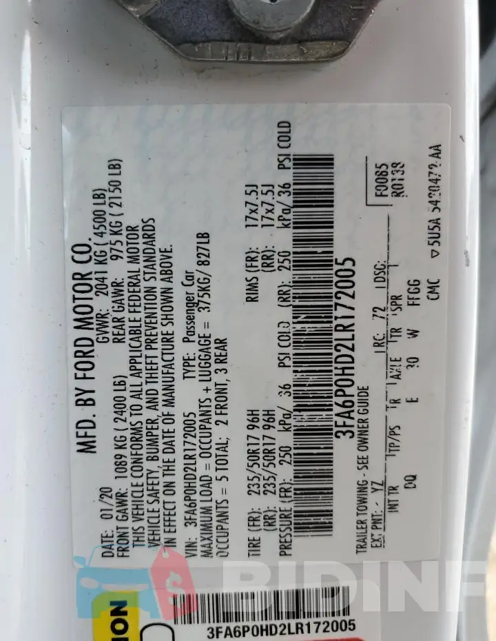 3FA6P0HD2LR172005 Photo# 12