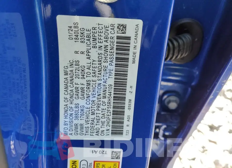 2HGFE2F55RH544109 Photo# 12