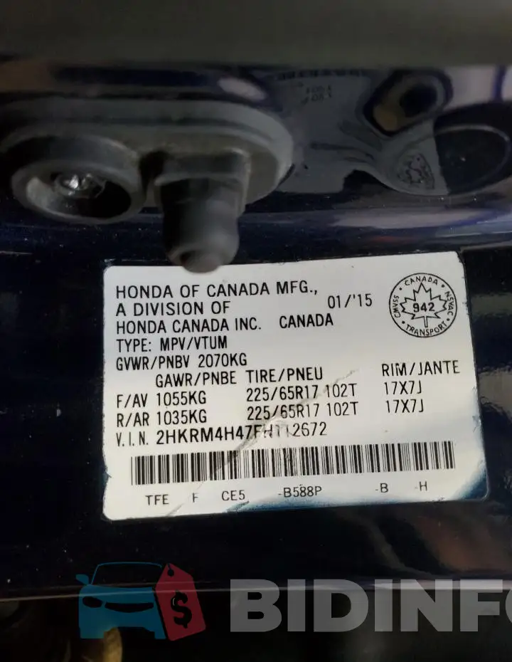 2HKRM4H47FH112672 Photo# 14