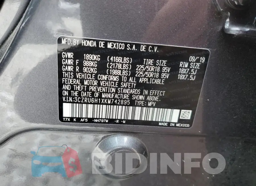 3CZRU6H1XKM742895 Photo# 13