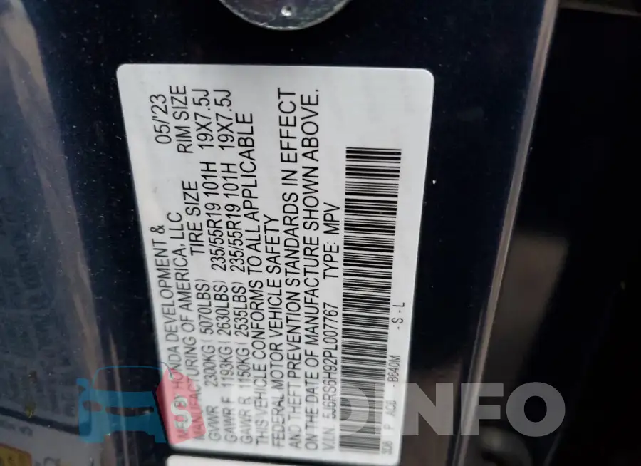 5J6RS6H92PL007767 Photo# 13