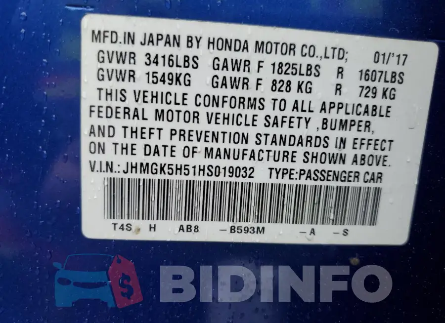 JHMGK5H51HS019032 Photo# 12