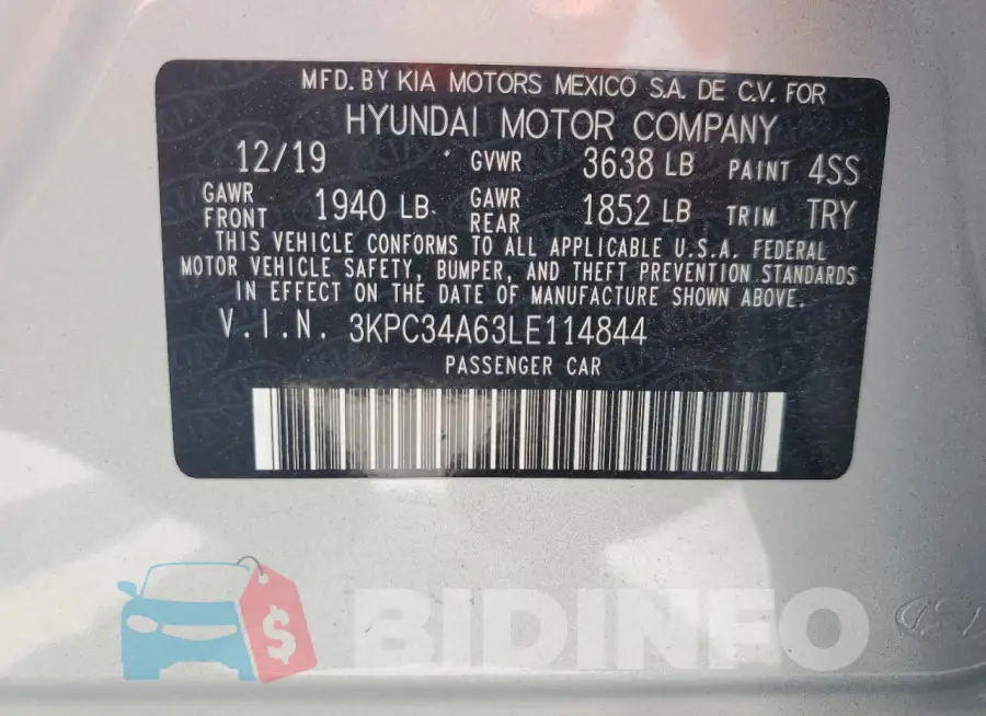 3KPC34A63LE114844 Photo# 12