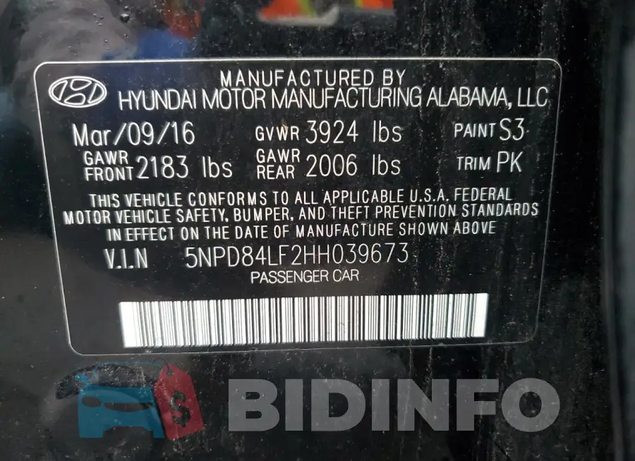5NPD84LF2HH039673 Photo# 12