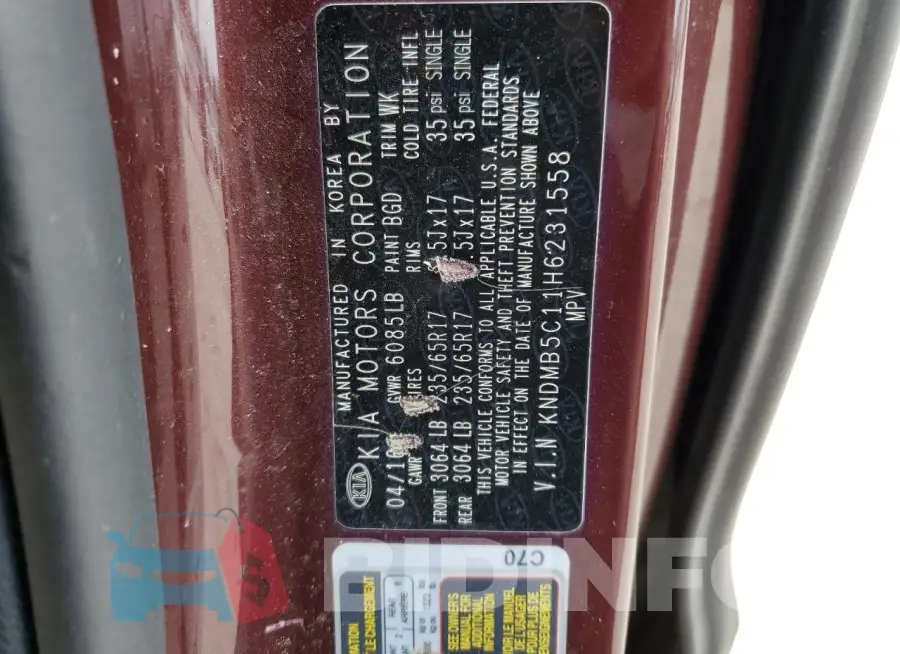 KNDMB5C11H6231558 Photo# 12