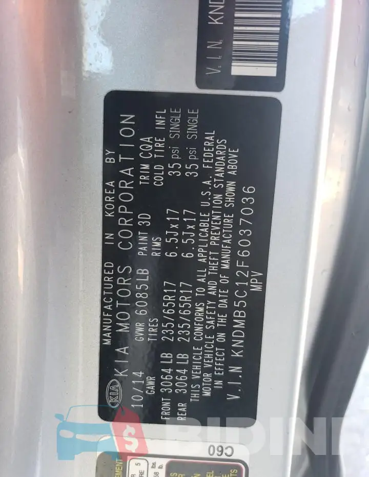 KNDMB5C12F6037036 Photo# 13