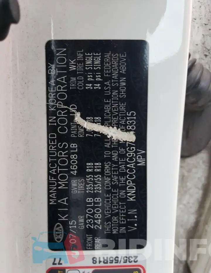 KNDPCCAC9G7848315 Photo# 13