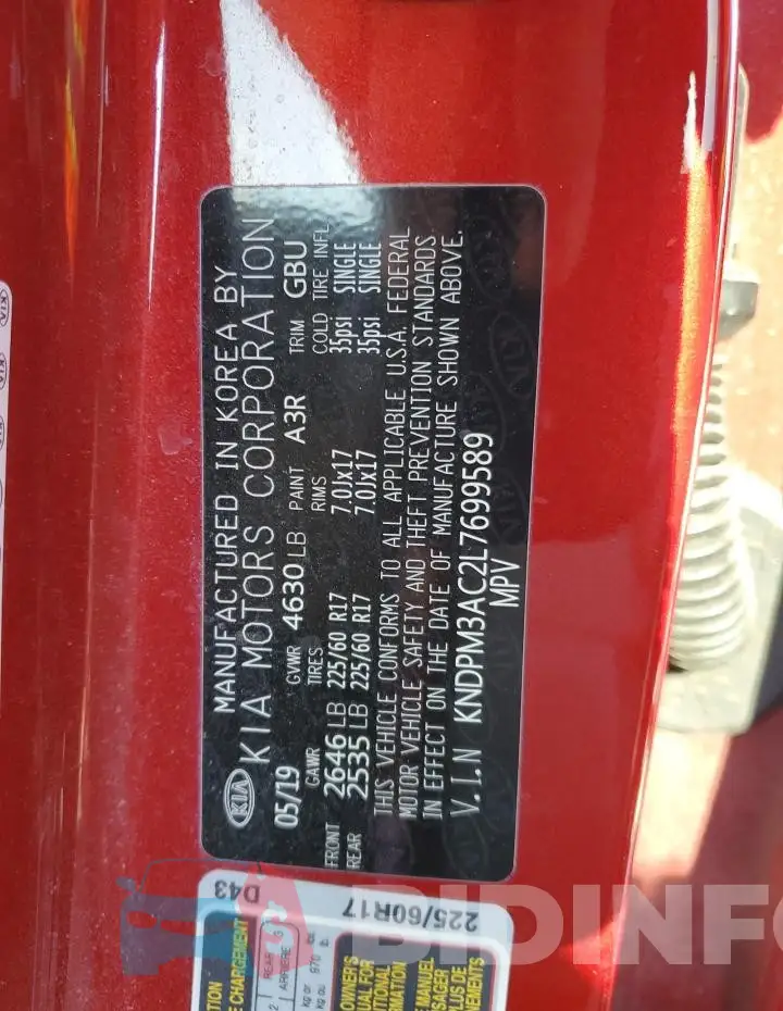 KNDPM3AC2L7699589 Photo# 13