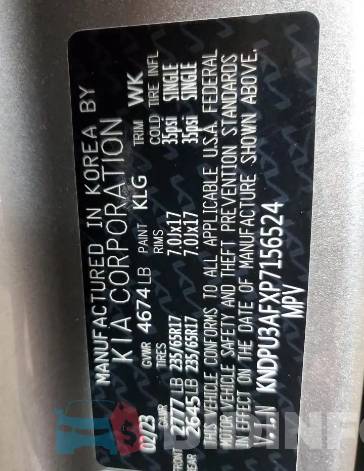KNDPU3AFXP7156524 Photo# 13
