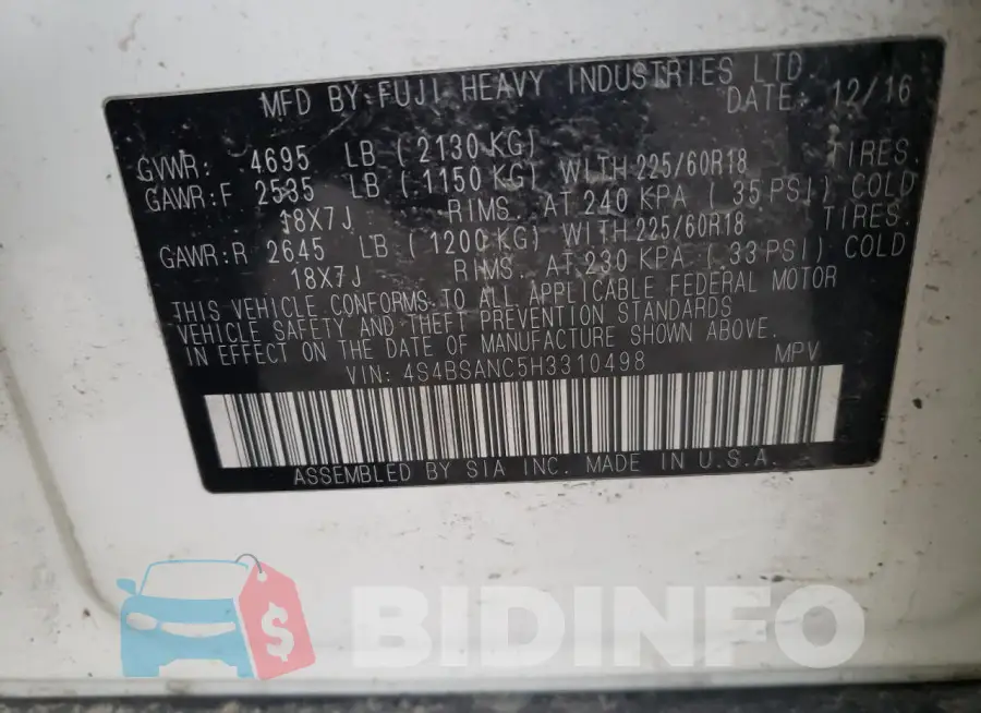 4S4BSANC5H3310498 Photo# 13
