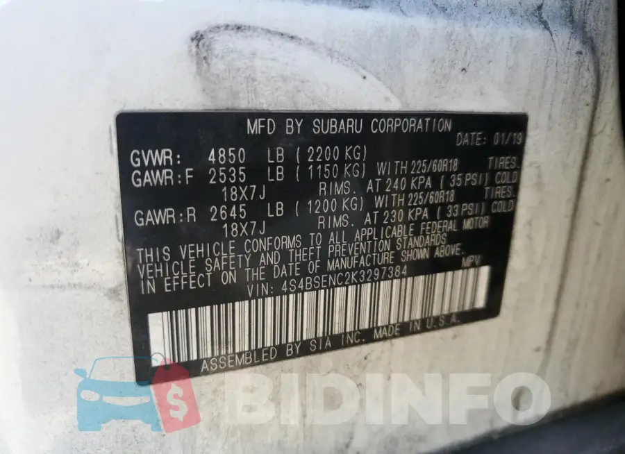 4S4BSENC2K3297384 Photo# 12
