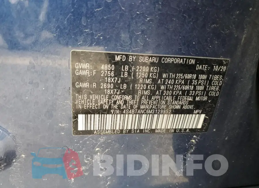 4S4BTANC6M3129952 Photo# 13