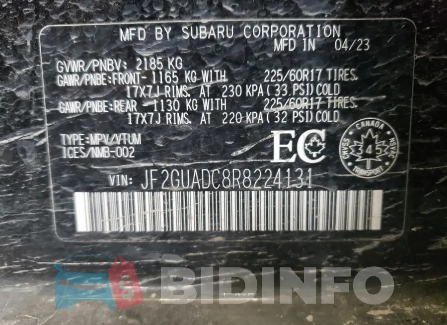 JF2GUADC8R8224131 Photo# 13