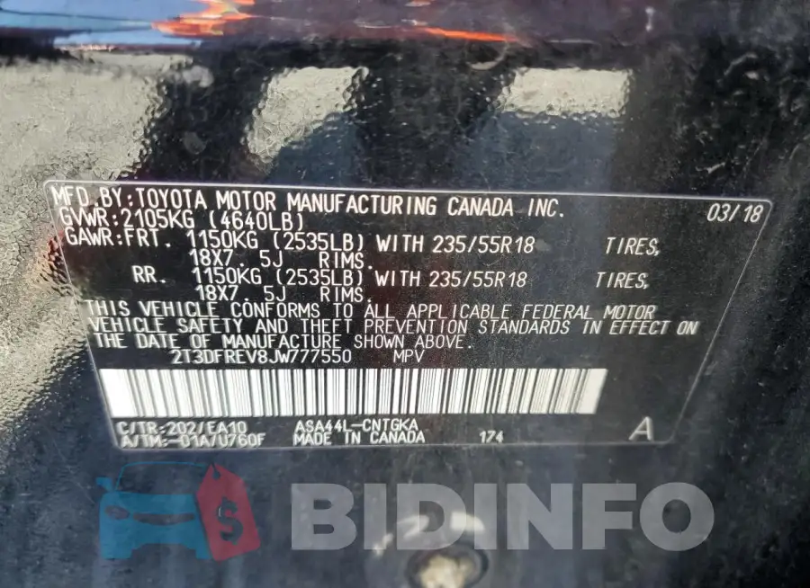 2T3DFREV8JW777550 Photo# 12