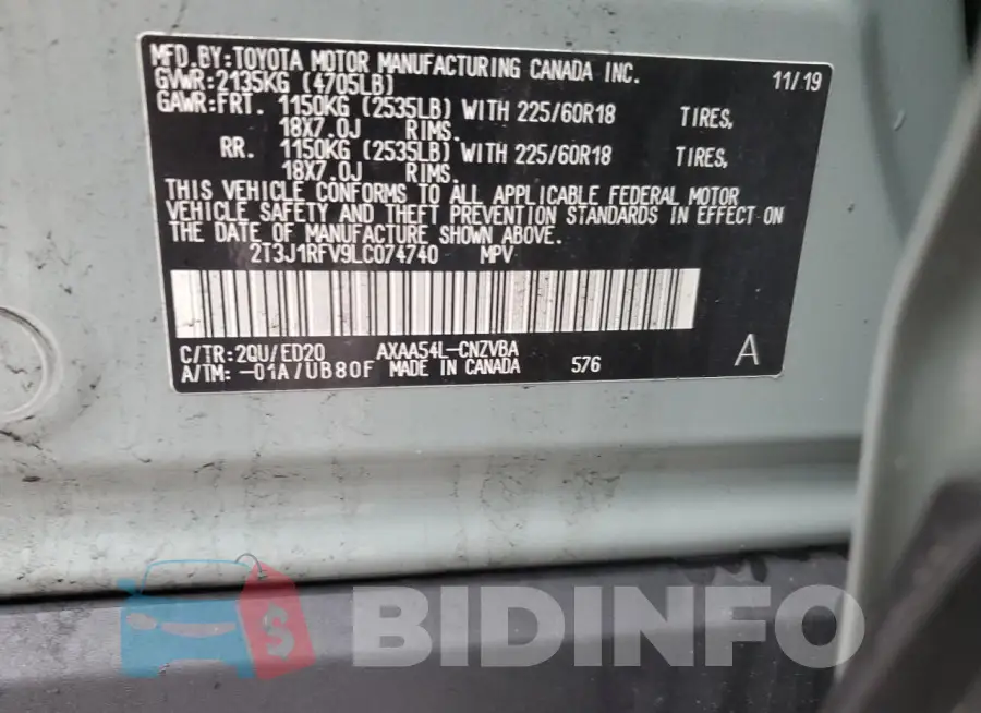 2T3J1RFV9LC074740 Photo# 14