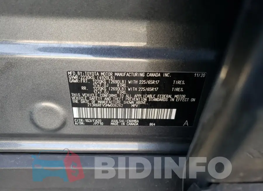 2T3R6RFV5MW006262 Photo# 12