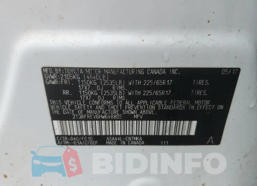 2T3RFREV6HW648805 Photo# 13