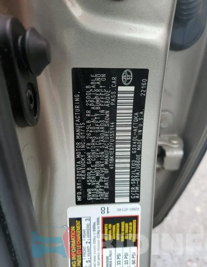 4T1BK1EB7FU155144 Photo# 12