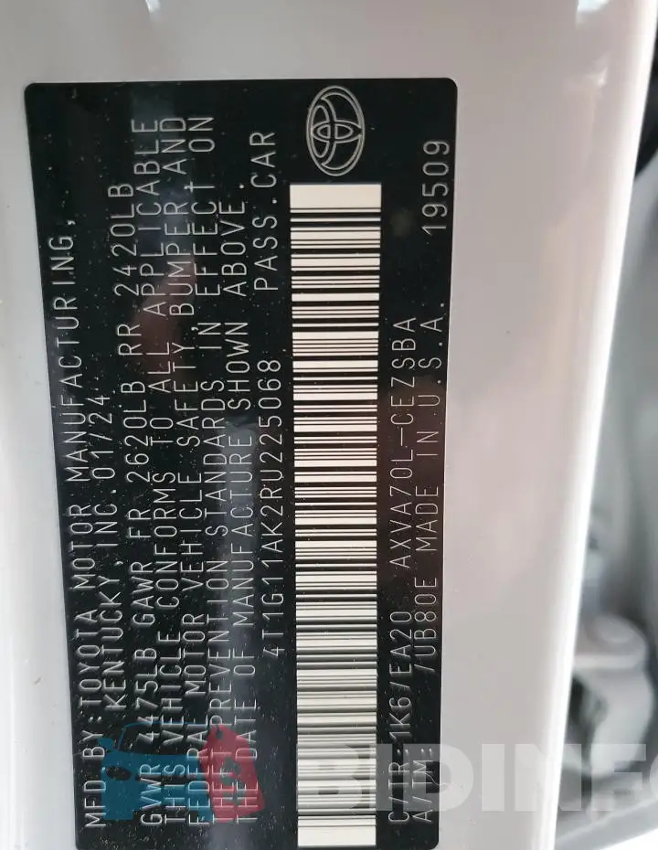 4T1G11AK2RU225068 Photo# 12