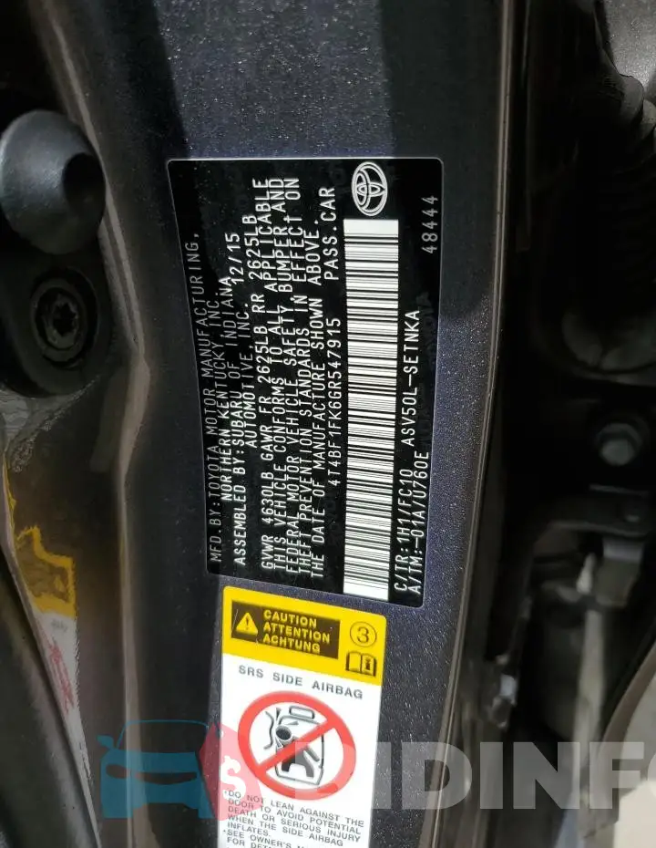 4T4BF1FK6GR547915 Photo# 13
