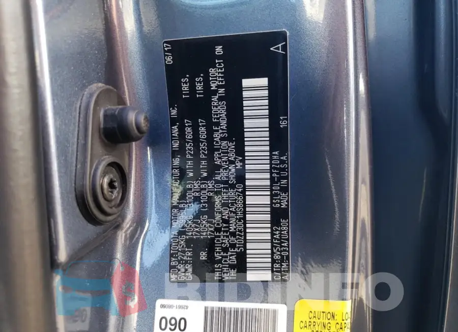 5TDZZ3DC1HS866740 Photo# 13