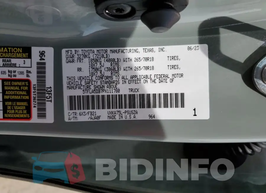 5TFLA5DB7PX111780 Photo# 12