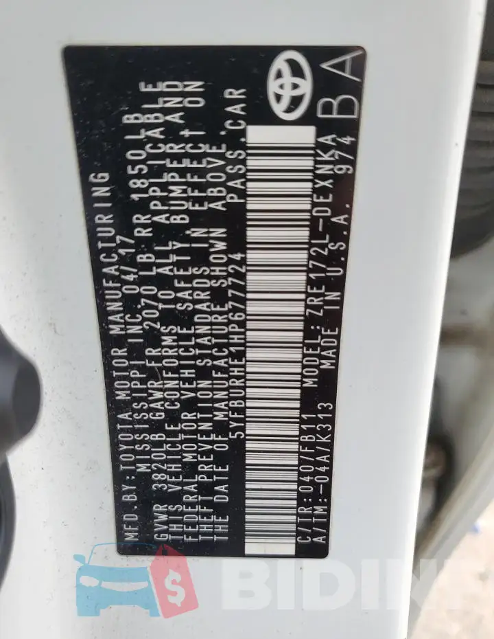 5YFBURHE1HP677724 Photo# 12