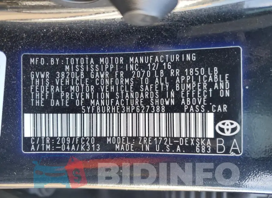 5YFBURHE3HP627388 Photo# 12