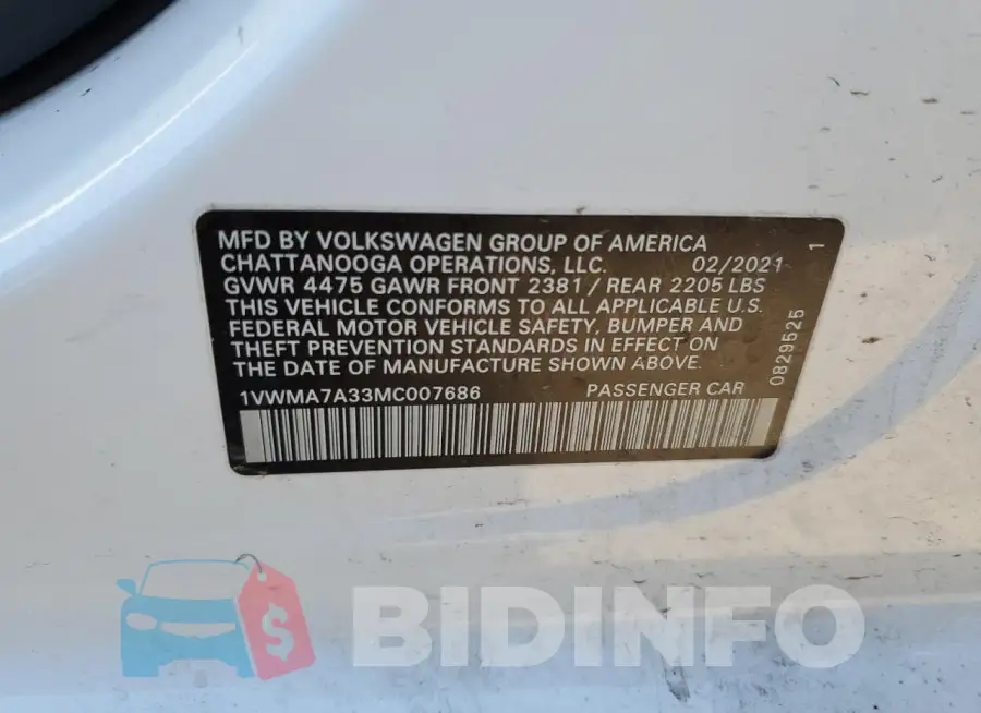 1VWMA7A33MC007686 Photo# 13
