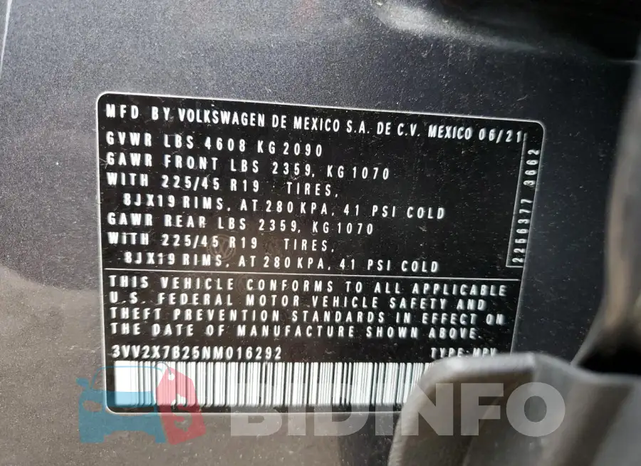3VV2X7B25NM016292 Photo# 13