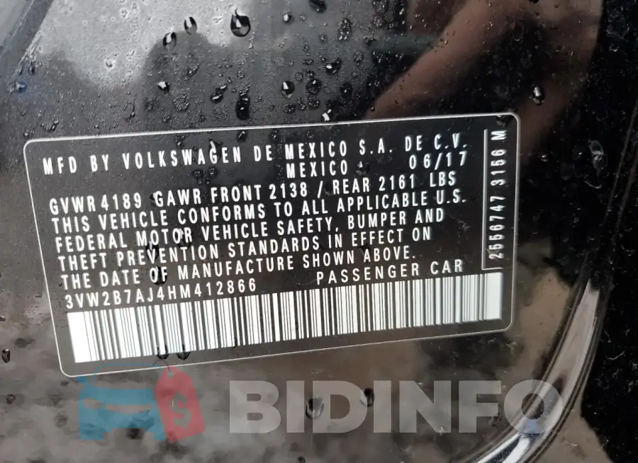 3VW2B7AJ4HM412866 Photo# 13