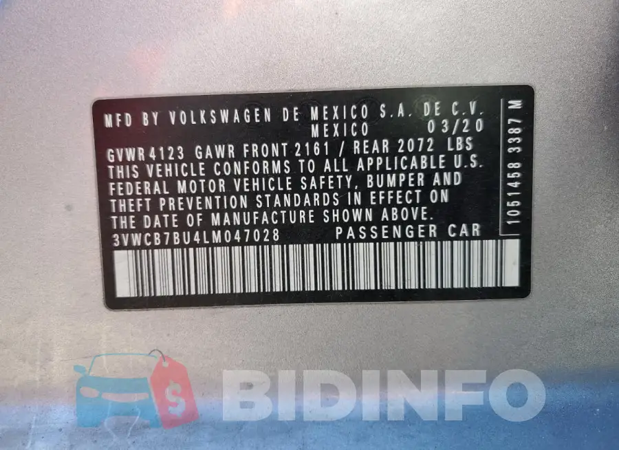 3VWCB7BU4LM047028 Photo# 12