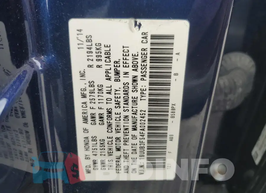 19UUB3F54FA002452 Photo# 12