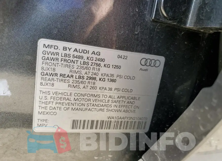 WA1GAAFY3N2104079 Photo# 13
