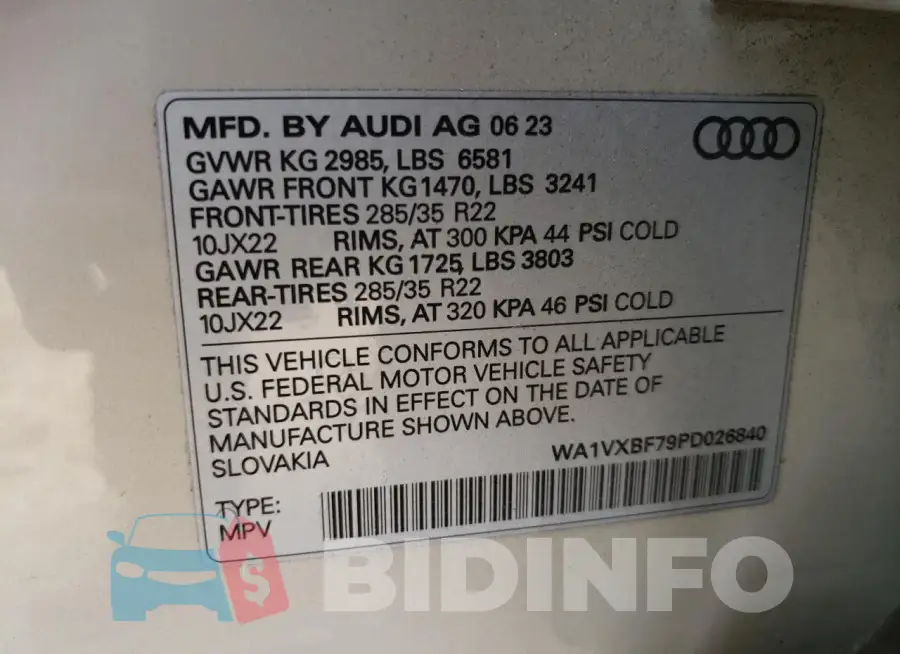 WA1VXBF79PD026840 Photo# 13