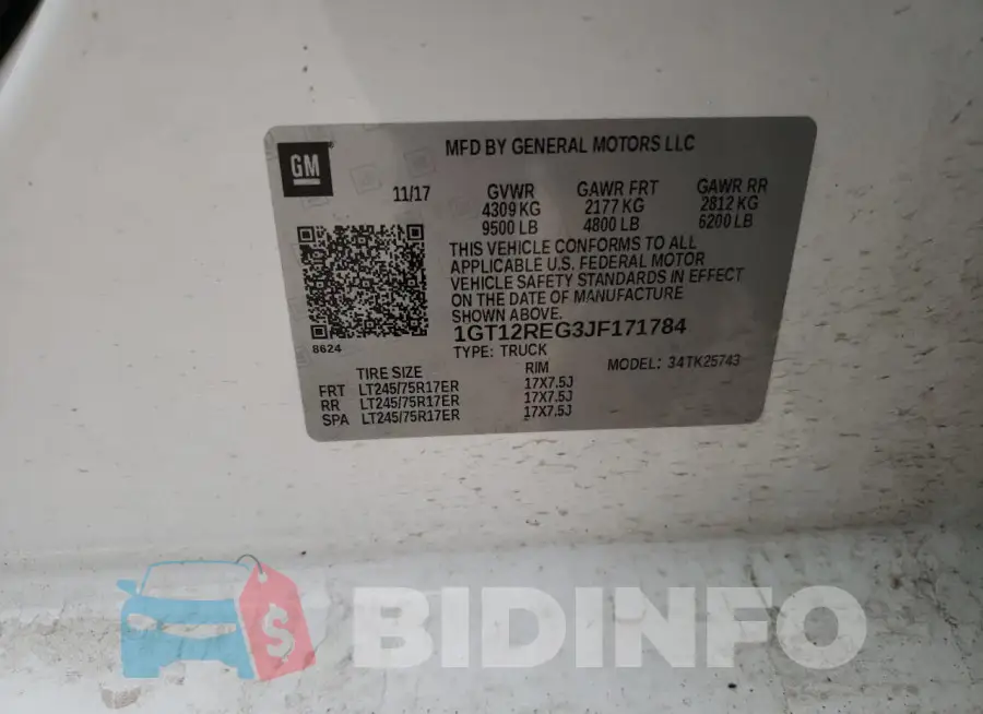 1GT12REG3JF171784 Photo# 12