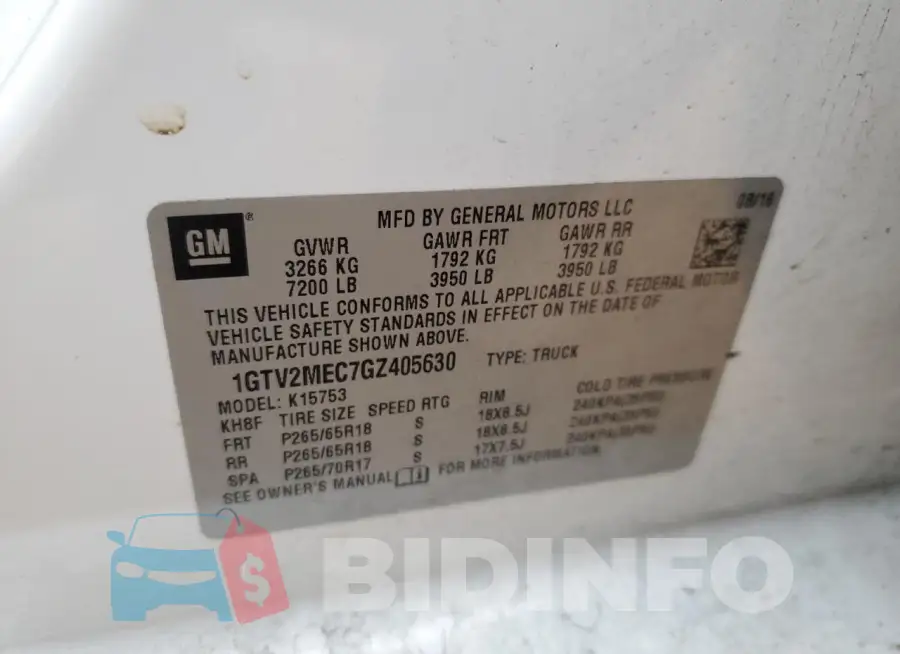1GTV2MEC7GZ405630 Photo# 12