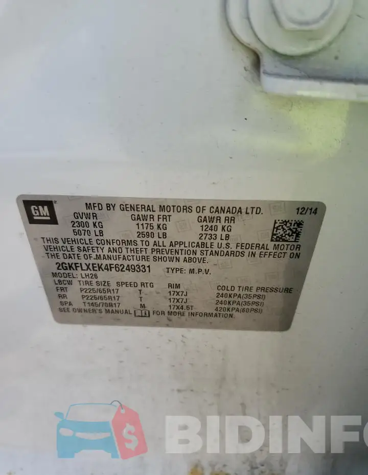 2GKFLXEK4F6249331 Photo# 12
