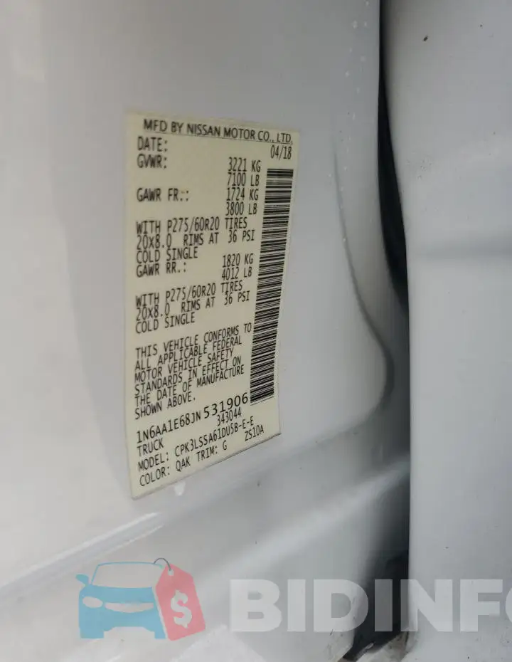 1N6AA1E68JN531906 Photo# 12