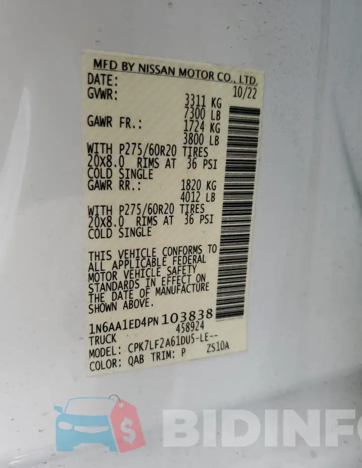 1N6AA1ED4PN103838 Photo# 12