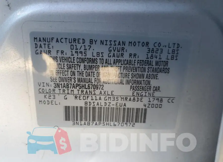 3N1AB7AP5HL670972 Photo# 13