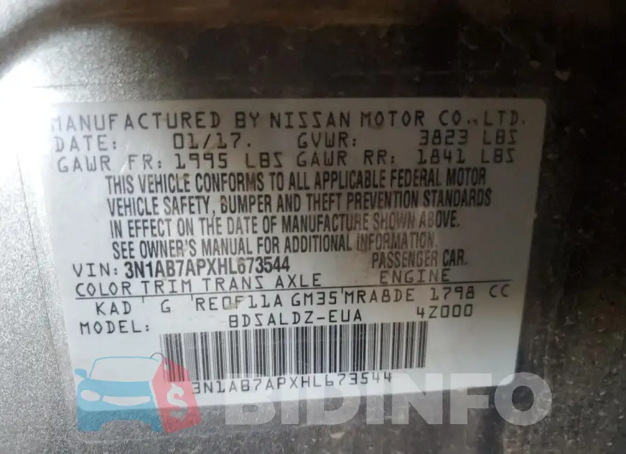 3N1AB7APXHL673544 Photo# 12