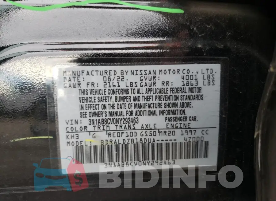 3N1AB8CV0NY292463 Photo# 12