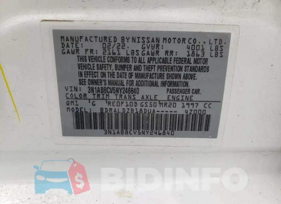 3N1AB8CV5NY246840 Photo# 12
