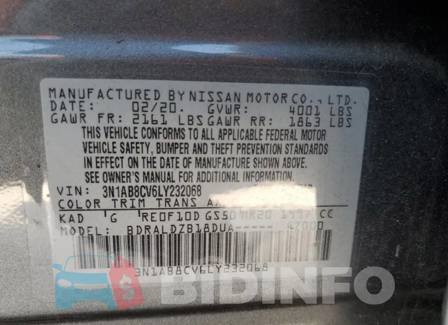 3N1AB8CV6LY232068 Photo# 12